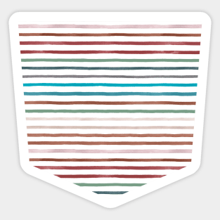 Pocket - MARKER STRIPES COLORFUL RED BLUE Sticker